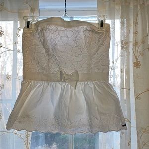 Hollister White Strapless Top